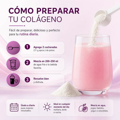 Multi Colágeno Péptidos 8 en 1 Con Biotina + Ácido Hialurónico + Vitamina C